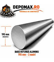 Bara rotunda aluminiu 190 mm, 3 metri, EN AW-2007